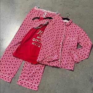 Victoria's Secret Red and White Pajama Set